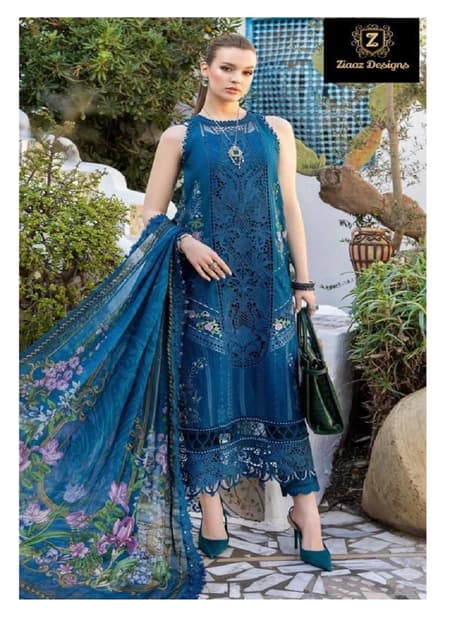 520 And 521 By Ziaaz Designs Rayon Cotton Embroidered Pakistani Suits Wholesale Online